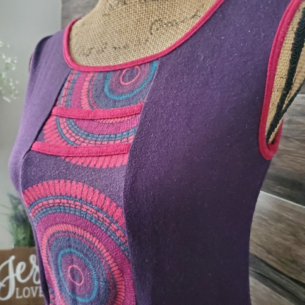 Keawa Purple and Pink Floral Sleeveless Dress Small - Picture 3 of 7